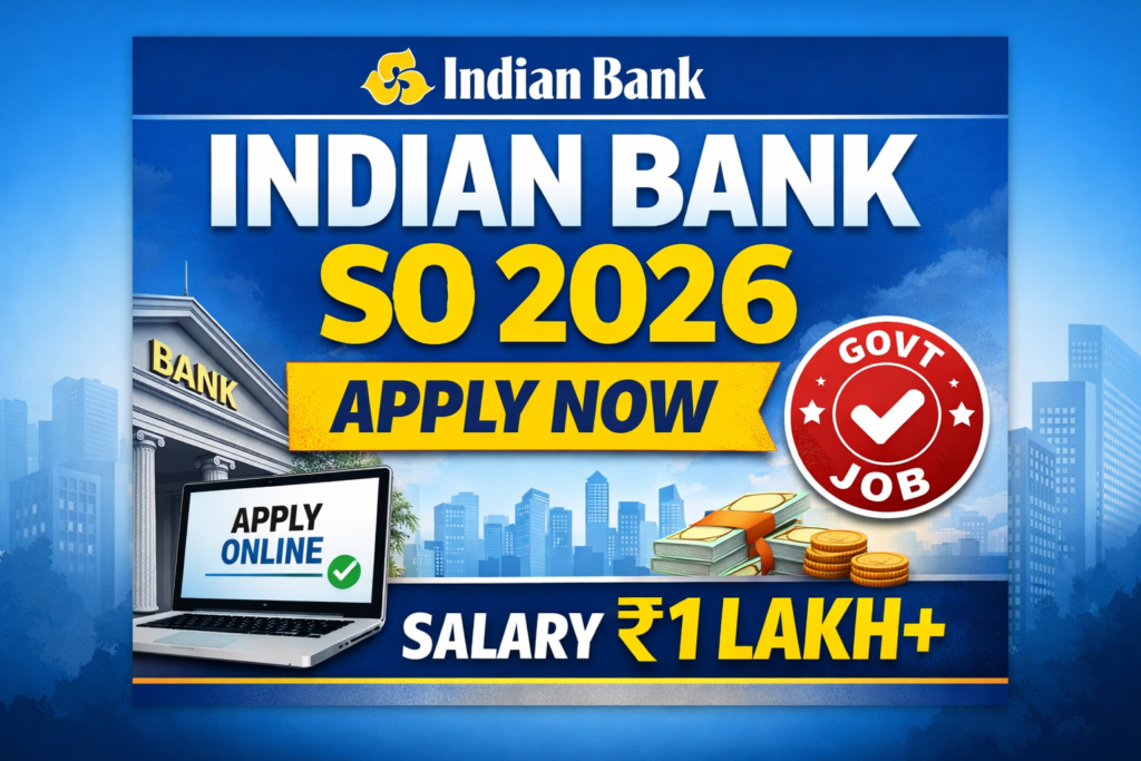 Indian Bank SO Recruitment 2026